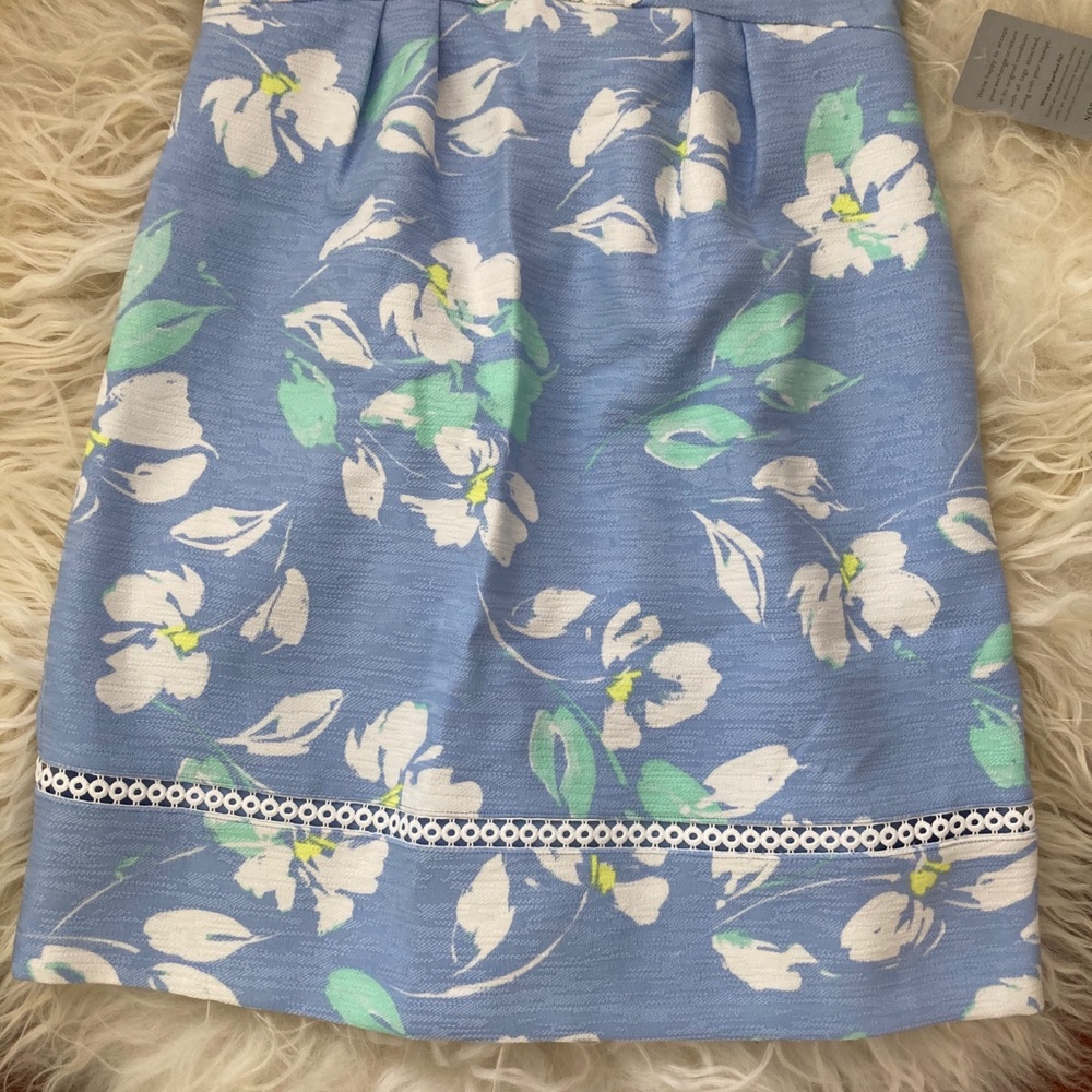 ELIZA J Floral Sleeveless A-line Dress In Blue/ White - Picture 6 of 13